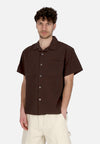 OBEY Camicia Manica Corta Uomo Sunrise Woven Shirt Java Brown da uomo