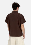 OBEY Camicia Manica Corta Uomo Sunrise Woven Shirt Java Brown da uomo