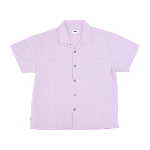 OBEY Camicia Manica Corta Uomo Sunrise Woven Shirt Orchid Petal da uomo