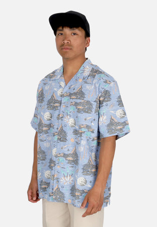 ELEMENT Camicia Manica Corta Uomo Thalweg Shirt Saturn Camp Blue da uomo
