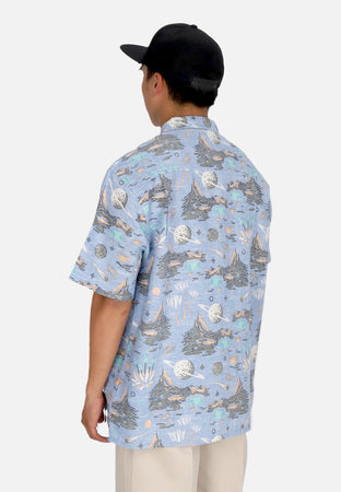 ELEMENT Camicia Manica Corta Uomo Thalweg Shirt Saturn Camp Blue da uomo
