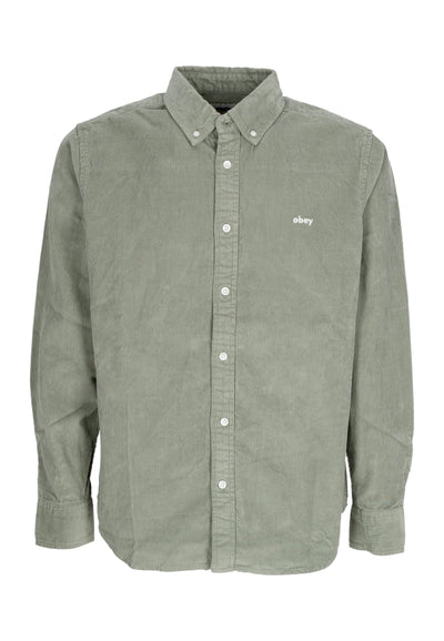 OBEY Camicia Manica Lunga Uomo Grafton Cord Woven Laurel Wreath da uomo