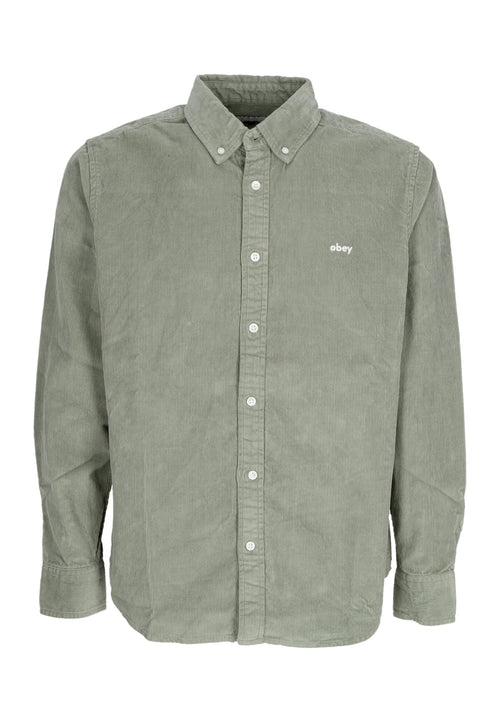 OBEY Camicia Manica Lunga Uomo Grafton Cord Woven Laurel Wreath da uomo