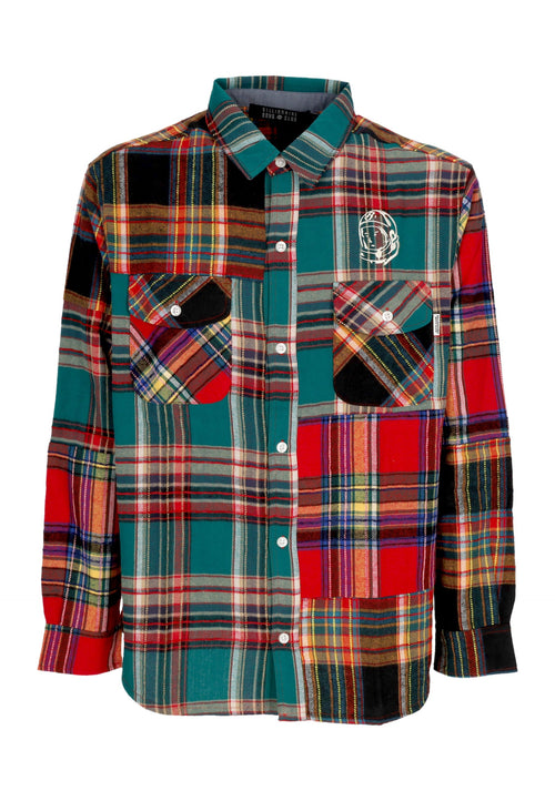 BILLIONAIRE BOYS CLUB Camicia Manica Lunga Uomo Patchwork Check Shirt Multi Check da uomo