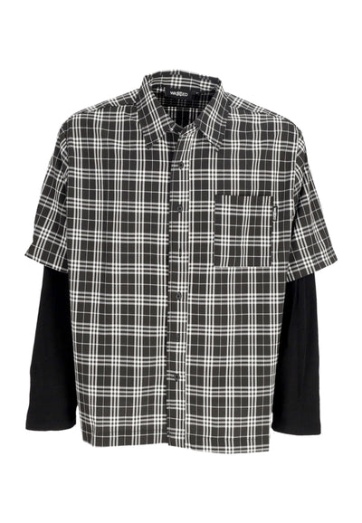 WASTED PARIS Camicia Manica Lunga Uomo Yard Tartan Shirt Age Black/white da uomo