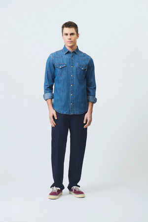 Roy Roger's camicia uomo in denim blu Martin regular fit