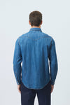 Roy Roger's camicia uomo in denim blu Martin regular fit
