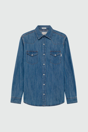 Roy Roger's camicia uomo in denim blu Martin regular fit