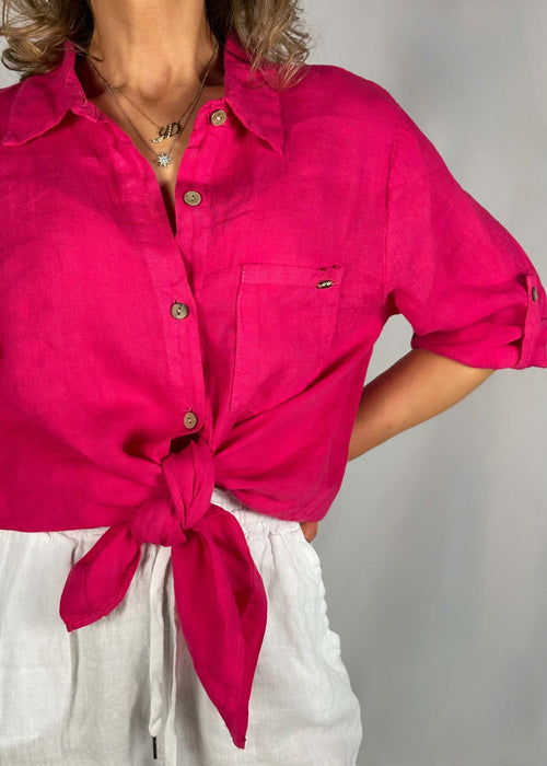 Camicione-fucsia-in-lino-con-taschino