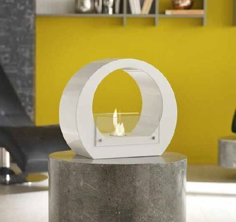 Caminetto bioetanolo da appoggio bianco ovo Fai da te/Prodotti per la costruzione/Riscaldamento e raffreddamento/Sistemi mobili di climatizzazione/Riscaldamento/Caminetti gel ed etanolo Led Mall Home - Napoli, Commerciovirtuoso.it