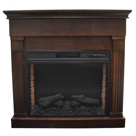 Camino da terra elettrico con cornice, termoventilatore a fiamma finta da 1800 W