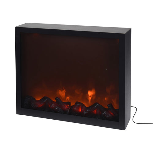 Camino in polipropilene con LED luminosi decorazione natalizia per interni