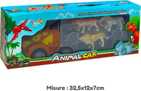 Camion-Veicolo-Con-Animali-Giocattolo-Di-Avventura-Per-Bambini-3+-32,5x12x7-Cm