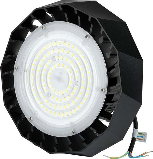 Campana-Industriale-LED-Chip-Samsung-100W-120LM/W-UFO-con-Driver-Samsung-Colore-Nero-90°-4000K-IP65-Dimmerabile