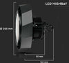 Campana-Industriale-LED-Chip-Samsung-100W-120LM/W-UFO-con-Driver-Samsung-Colore-Nero-90°-4000K-IP65-Dimmerabile