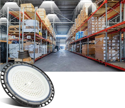 CAMPANA-LED-UFO-FARO-INDUSTRIALE-300W-LAMPADA-SOSPENSIONE-SLIM-LUCE-FREDDA-o-NATURALE--IP65