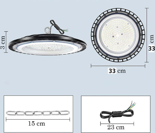 CAMPANA-LED-UFO-FARO-INDUSTRIALE-300W-LAMPADA-SOSPENSIONE-SLIM-LUCE-FREDDA-o-NATURALE--IP65