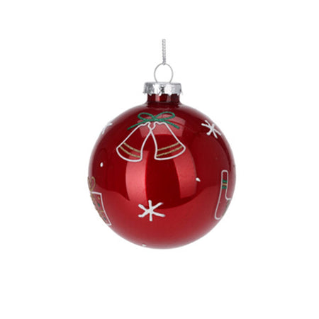 Sfere per albero di Natale in vetro colore rosso per decorazione natalizia