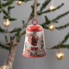 Campana decorata con Babbo in metallo per decorazioni natalizie