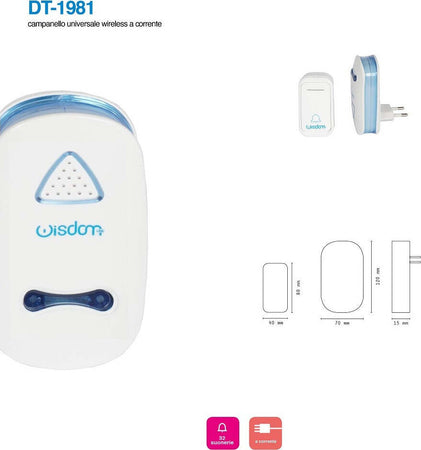 Campanello Musicale A Batteria Universale Wireless A Corrente 38 Suonerie Xc1981 Casa, arredamento e bricolage > Sicurezza e Antifurti > Campanelli Wireless Trade Shop italia - Napoli, Commerciovirtuoso.it