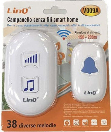 Campanello Senza Fili Con Ricevitore Smart Home 200-300 Metri Spazi Aperti V009a Fai da te/Sicurezza e protezione/Sistemi di sicurezza domestica/Video Campanelli Trade Shop italia - Napoli, Commerciovirtuoso.it