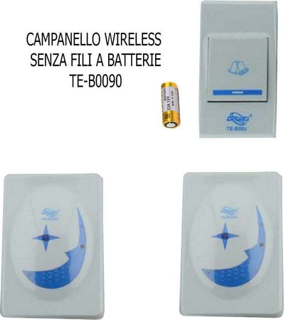 Campanello Senza Fili Da Esterno Wireless 1 Trasmettitore 2 Ricevitori A Pile 90 Casa, arredamento e bricolage > Sicurezza e Antifurti > Campanelli Wireless Trade Shop italia - Napoli, Commerciovirtuoso.it