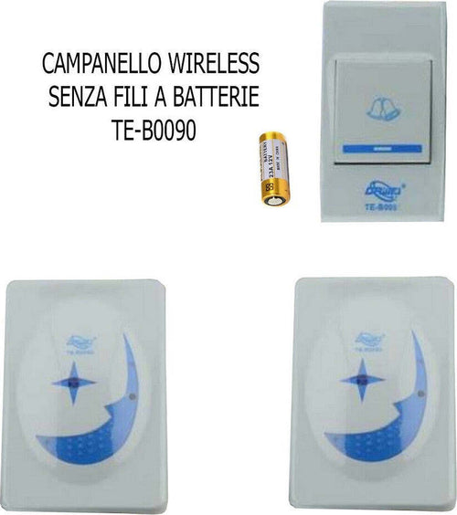 Campanello Senza Fili Da Esterno Wireless 1 Trasmettitore 2 Ricevitori A Pile 90 Casa, arredamento e bricolage > Sicurezza e Antifurti > Campanelli Wireless Trade Shop italia - Napoli, Commerciovirtuoso.it