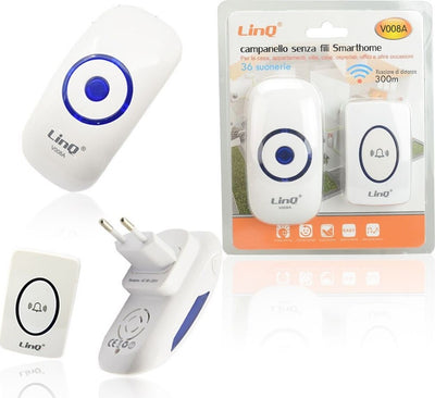 Campanello Senza Fili Smarthome Con Ricevitore 200-300mt Per Interni Esterni V008a Fai da te/Sicurezza e protezione/Sistemi di sicurezza domestica/Video Campanelli Trade Shop italia - Napoli, Commerciovirtuoso.it