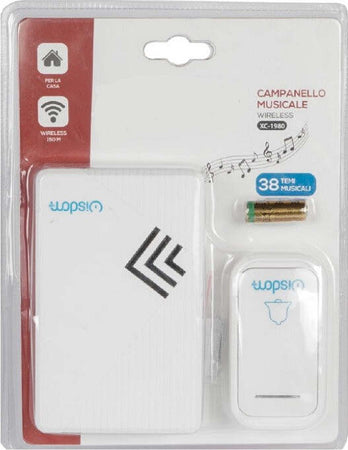 Campanello Universale Musicale A Batteria Wireless 38 Suonerie Melodie Xc-1980 Casa, arredamento e bricolage > Sicurezza e Antifurti > Campanelli Wireless Trade Shop italia - Napoli, Commerciovirtuoso.it