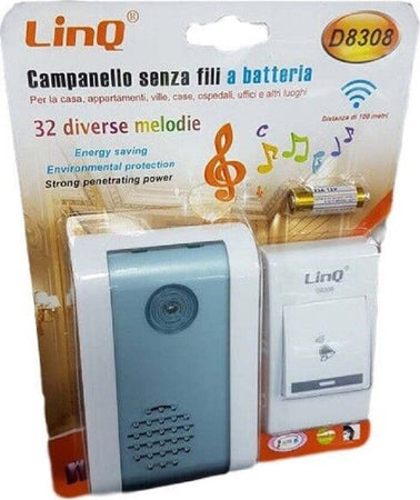 Campanello Wireless A Batteria Senza Fili 32 Melodie Distanza 100mt Casa Porta D8308 Fai da te/Sicurezza e protezione/Sistemi di sicurezza domestica/Video Campanelli Trade Shop italia - Napoli, Commerciovirtuoso.it