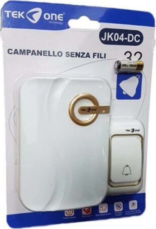 Campanello Wireless Senza Fili 32 Melodie Tekone Jk04-dc Casa Esterno Porta Casa, arredamento e bricolage > Sicurezza e Antifurti > Campanelli Wireless Trade Shop italia - Napoli, Commerciovirtuoso.it
