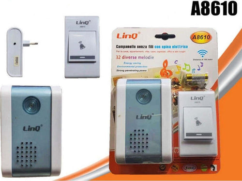 Campanello Wireless Spina Elettrica Rete 220v Senza Fili 32 Melodie Porta A8610 Fai da te/Sicurezza e protezione/Sistemi di sicurezza domestica/Video Campanelli Trade Shop italia - Napoli, Commerciovirtuoso.it