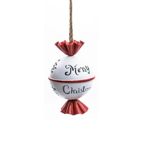 Campanellini natalizi caramella in metallo per decorazioni di natale