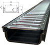 Canaletta-di-scolo-acqua-carrabile-in-PP-PE-con-griglia-zincata-125x50-Kit-3-pz