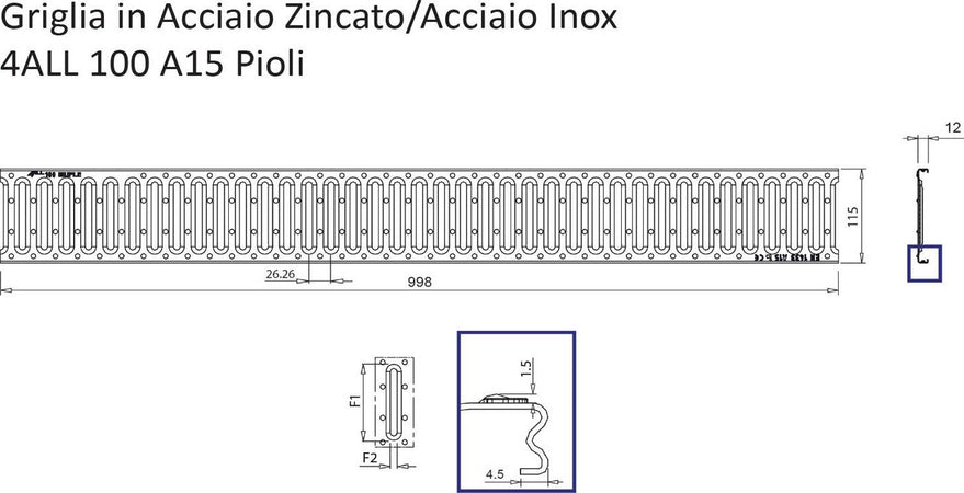 Canaletta-di-scolo-acqua-carrabile-in-PP-PE-con-griglia-zincata-125x50-Kit-3-pz