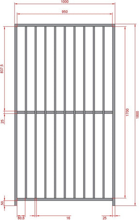 Cancello di Recinzione Tubolare Zincato a Caldo da 1xh1,80 Metri Fai da te/Prodotti per la costruzione/Materiali da costruzione/Pavimenti di legno e recinzioni/Materiali/Reti di acciaio zincato Ogomondo - Martina Franca, Commerciovirtuoso.it