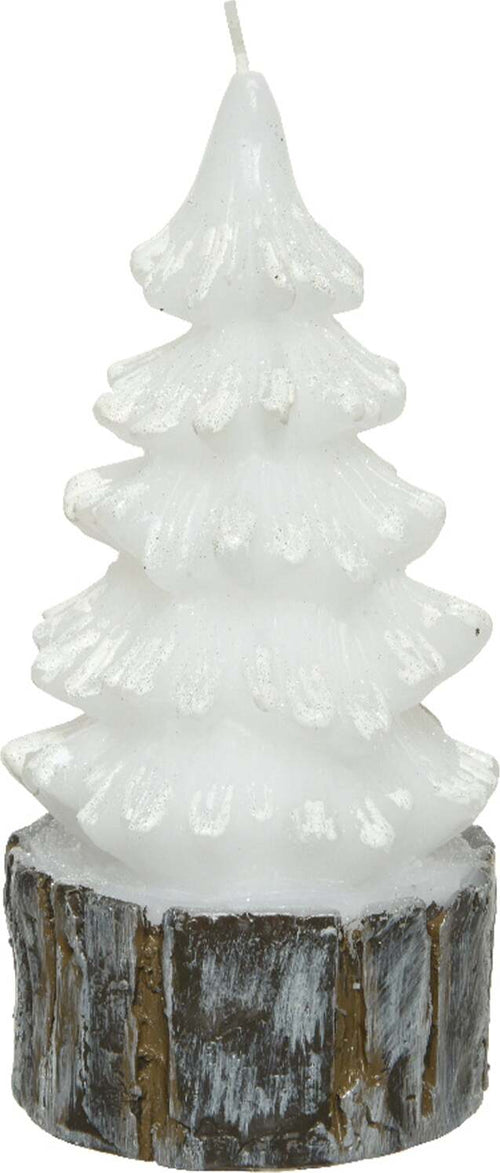 Candela a forma di Albero decorativa in cera con Glitter color Bianco Casa e cucina/Decorazioni per interni/Candele e portacandele/Candele/Candele a colonna MagiediNatale.it - Altamura, Commerciovirtuoso.it