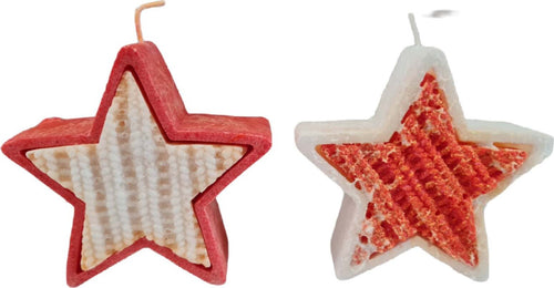 Candela a forma di stella a cera colorata h 10 cm decorazione natalizia Casa e cucina/Decorazioni per interni/Candele e portacandele/Candele/Candele a colonna MagiediNatale.it - Altamura, Commerciovirtuoso.it