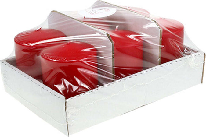 Candela cilindrica a cera colorata rosso h 6 cm decorazione natalizia set da 6 pezzi Casa e cucina/Decorazioni per interni/Candele e portacandele/Candele/Candele a colonna MagiediNatale.it - Altamura, Commerciovirtuoso.it