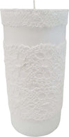 Candela cilindrica a cera effetto Ricamo decorazione natalizia h 14 cm Casa e cucina/Decorazioni per interni/Candele e portacandele/Candele/Candele a colonna MagiediNatale.it - Altamura, Commerciovirtuoso.it
