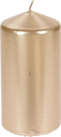 Candela cilindrica decorata Oro 2 Assortimenti decorazione natalizia h 14 cm Casa e cucina/Decorazioni per interni/Candele e portacandele/Candele/Candele a colonna MagiediNatale.it - Altamura, Commerciovirtuoso.it