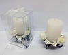 CANDELA CILINDRO SUPPORTO METALLO ROSE BIANCO CONFEZIONE BOMBONIERA MATRIMONIO Casa e cucina/Hobby creativi/Materiali per hobby creativi/Forniture per feste/Bomboniere Trade Shop italia - Napoli, Commerciovirtuoso.it