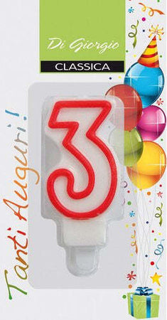 Candela compleanno Cereria Di Giorgio 54120 63 Nr. 3 Bianco e Rosso Casa e cucina/Hobby creativi/Materiali per hobby creativi/Forniture per feste/Articoli per feste e compleanni per bambini/Decorazioni/Candele Scontolo.net - Potenza, Commerciovirtuoso.it