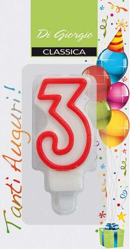 Candela compleanno Cereria Di Giorgio 54120 63 Nr. 3 Bianco e Rosso Casa e cucina/Hobby creativi/Materiali per hobby creativi/Forniture per feste/Articoli per feste e compleanni per bambini/Decorazioni/Candele Scontolo.net - Potenza, Commerciovirtuoso.it