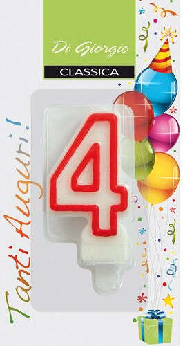 Candela compleanno Cereria Di Giorgio 54120 64 Nr. 4 Bianco e Rosso Casa e cucina/Hobby creativi/Materiali per hobby creativi/Forniture per feste/Articoli per feste e compleanni per bambini/Decorazioni/Candele Scontolo.net - Potenza, Commerciovirtuoso.it