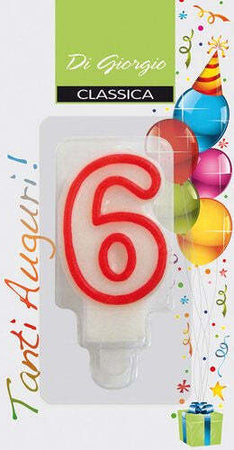 Candela compleanno Cereria Di Giorgio 54120 66 Nr. 6 Bianco e Rosso Casa e cucina/Hobby creativi/Materiali per hobby creativi/Forniture per feste/Articoli per feste e compleanni per bambini/Decorazioni/Candele Scontolo.net - Potenza, Commerciovirtuoso.it