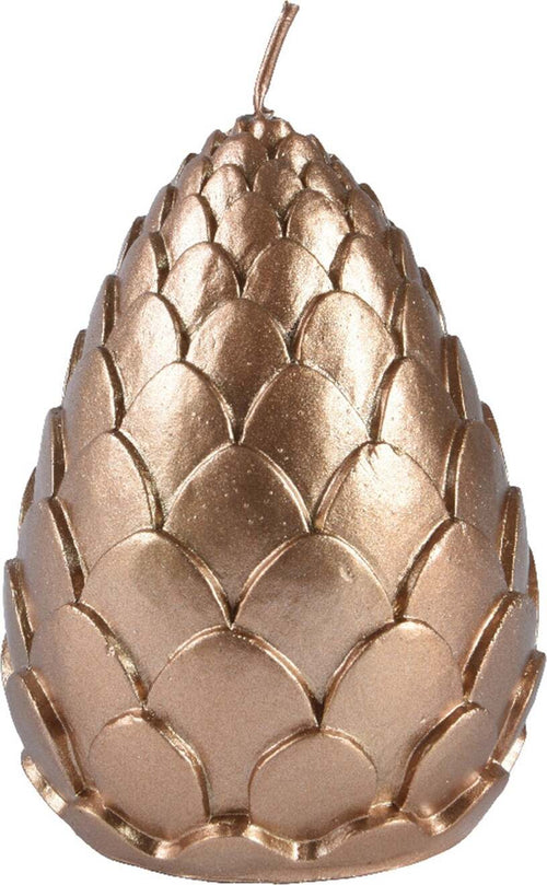 Candela decorativa a forma di pigna in cera colore bronzo metallico Casa e cucina/Decorazioni per interni/Candele e portacandele/Candele/Candele a colonna MagiediNatale.it - Altamura, Commerciovirtuoso.it