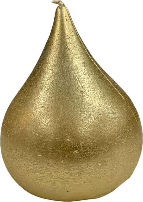Candela decorativa goccia rigata natalizia luminosa color oro per interno Casa e cucina/Decorazioni per interni/Candele e portacandele/Candele/Candele a colonna MagiediNatale.it - Altamura, Commerciovirtuoso.it