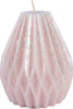 Candela decorativa in cera plissettata con glitter color rosa blush Casa e cucina/Decorazioni per interni/Candele e portacandele/Candele/Candele a colonna MagiediNatale.it - Altamura, Commerciovirtuoso.it