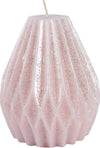 Candela decorativa in cera plissettata con glitter color rosa blush Casa e cucina/Decorazioni per interni/Candele e portacandele/Candele/Candele a colonna MagiediNatale.it - Altamura, Commerciovirtuoso.it